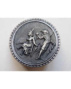 Grand bouton XIXe siècle  scène romantique  