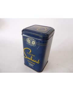 Boite chocolat cacao SUCHARD tôle lithographiée bleue