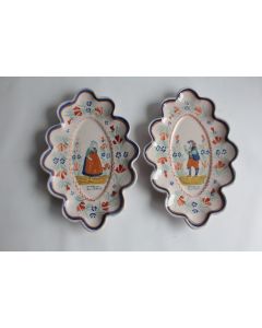 Paire Raviers céramique Henriot Quimper