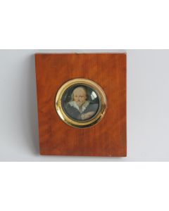 Peinture miniature portrait homme aux lunettes sur ivoire
