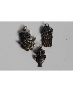 Pendentifs Hiboux argent massif