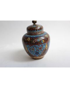 Petit vase couvert émaux cloisonné Japon XIXe siècle
