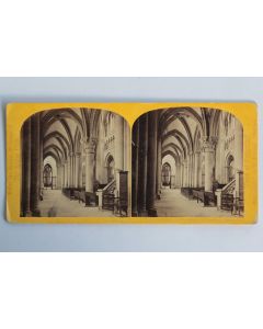Photographie Vue stéréo Intérieur de la Cathédrale de Lausanne Suisse