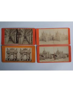 Photographies Vues stéréos Milano Milan Italie