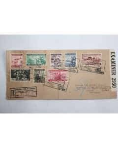 Pologne timbres d'exil série complète sur enveloppe 1943