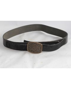 ROBERTO CAVALLI Ceinture cuir noir et fourrure