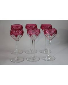 SAINT LOUIS 6 Verres cristal Joseph rouge