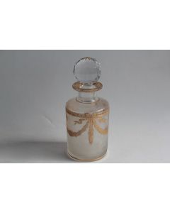 SAINT LOUIS Flacon à parfum cristal givré et doré