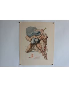 SALVADOR DALI Lithographie La divine comédie Avares et les prodigues