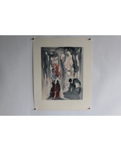 SALVADOR DALI Lithographie La divine comédie création de la terre