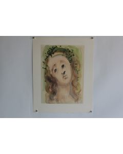 SALVADOR DALI Lithographie La divine comédie Le visage de Virgile