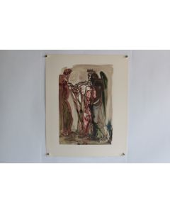SALVADOR DALI Lithographie La divine comédie Les orgueilleux
