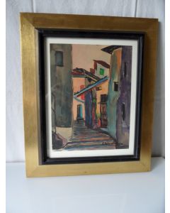 Tableau Peinture Sturzenegger 1950 Village Suisse