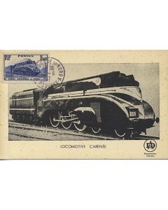 Carte-maximum France n° 340 - Locomotive carénée
