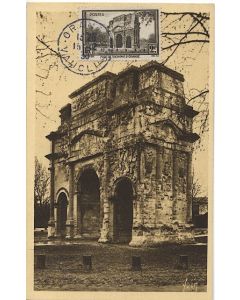Carte-maximum France n° 389 - L 'Arc de triomphe d'orange