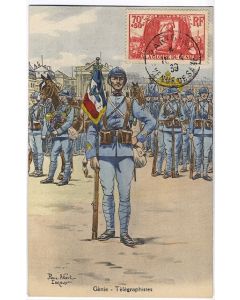 Carte-maximum France n° 423 - Génie - télégraphistes