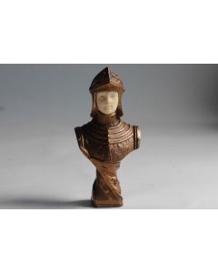Sceau bronze Chryséléphantine Buste de chevalier Jean GARNIER