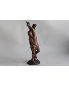 Sculpture Saint Sébastien bois polychrome Espagne XVIIIe siècle
