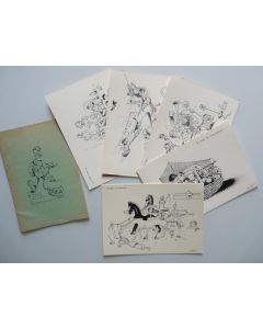Série 5 CPA illustrée HUMBERT CL Croquis vie Militaire