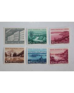 Série Timbres Suisse Pro Patria Polytech et lacs 1955 neufs