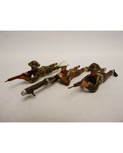 Soldat couché DURSO Militaire Fusil Mitrailleuse (x3)