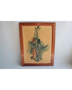 Tableau Chromolithographie nature morte gibier chasse