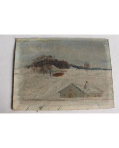 Tableau peinture R. GIGON Jura en Hiver 1882