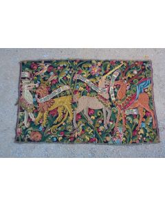 Tapisserie Médiévale laine Style Aubusson Licorne Lion