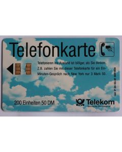 Télécarte à puce Allemagne Wolkenhimmel 1991