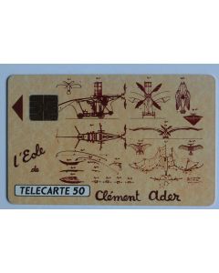 Télécarte à puce France Privée Éole 2 Clément Ader 1990