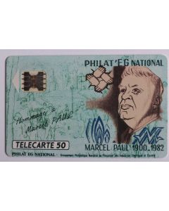 Télécarte à puce France Privée Philat'eg national Fond vert 1990