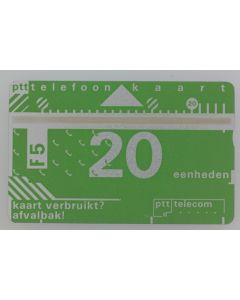 Télécarte L&G dummy PTT Telecommunicatie 20 eenheden Pays-Bas