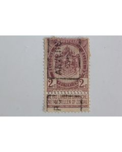 Timbre Belgique 2c pré oblitéré 1893-1900