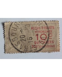 Timbre vignette fiscale virements quittance 10c 1915