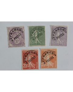 Timbres France pré-oblitéré blanc et semeuse 1927-1929