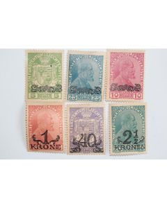 Timbres Liechtenstein émission 1917/1918 surchargé 1920