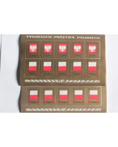 Timbres Pologne Bloc x10 1966 neufs