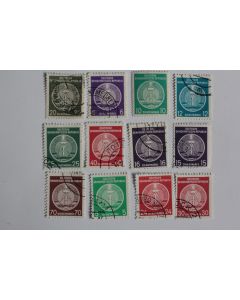 Timbres république d'Allemagne marteau et enclume 1954