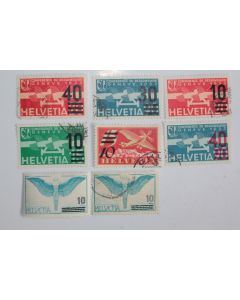 Timbres Suisse poste aérienne surchargé 1935-1938