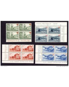 Timbres Suisse Pro Patria série 1948 Bloc de 4 Neuf**