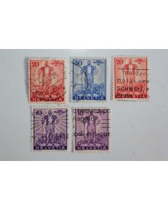 Timbres Suisse spéciaux Pro Patria 1936 oblitéré