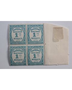 Timbres taxe Monaco recouvrements valeurs impayées 1Fc 1932