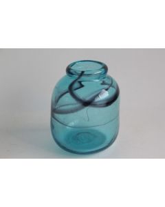 Vase verre soufflé bleu Pierrot 1980