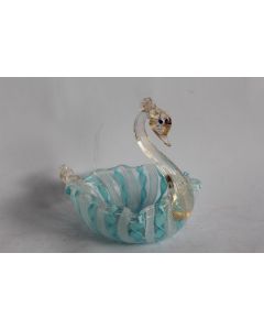Vide poche Cygne verre Latticino Murano Italie