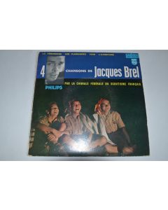 Vinyle 45T Chanson Scoutisme Français ‎– 4 Chansons De Jacques Brel
